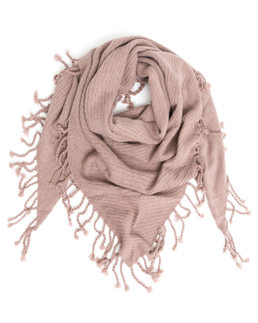 Dropped Needle Cashmere Scarf - Soft Pink
