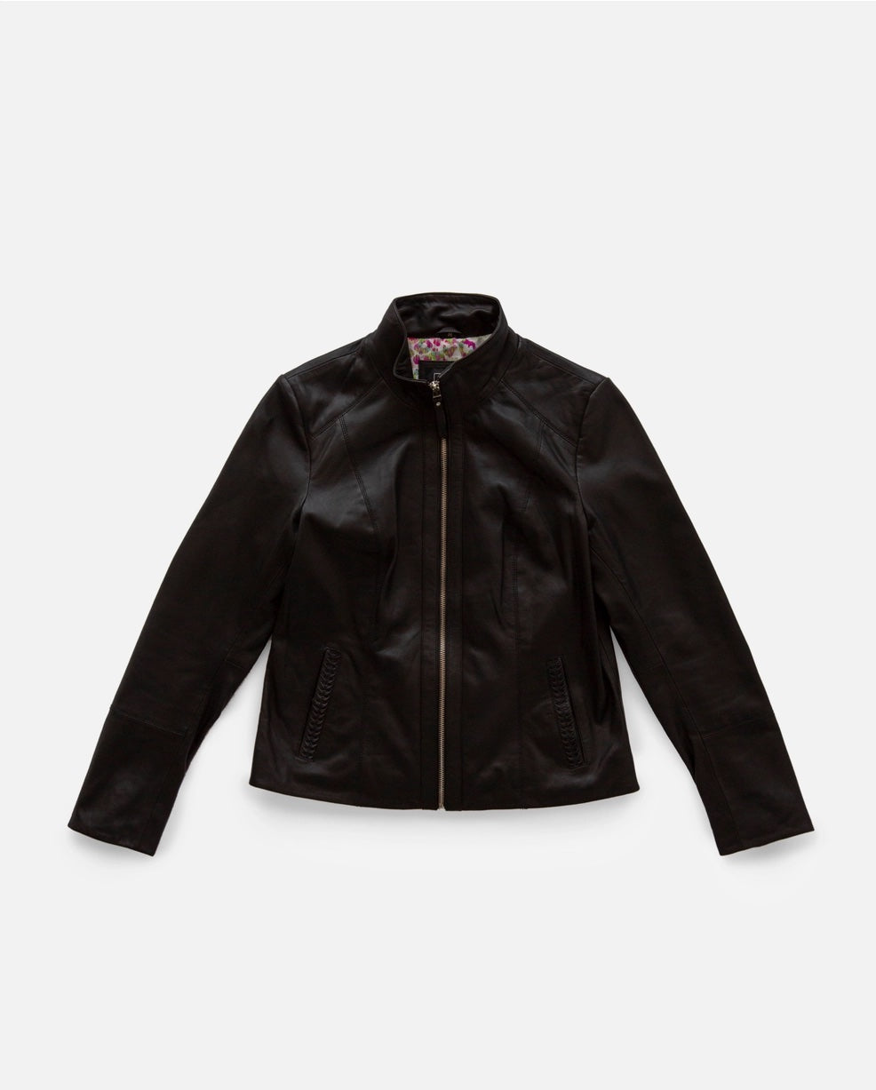 Amsterdam Heritage Urban Leather Jacket in Black