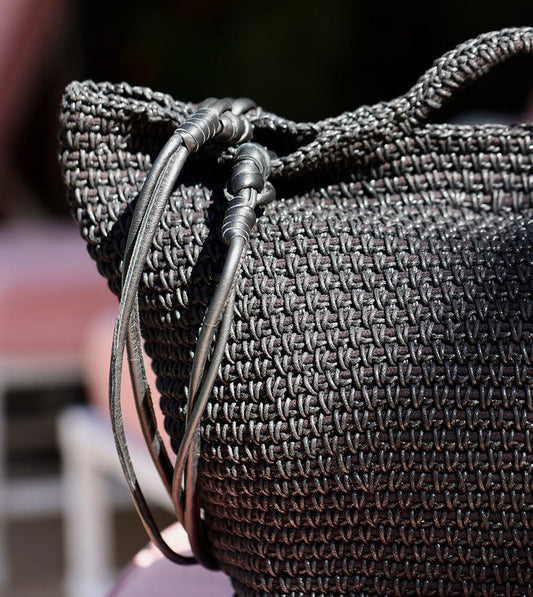 Cleobella Crochet Basket Bag in Black