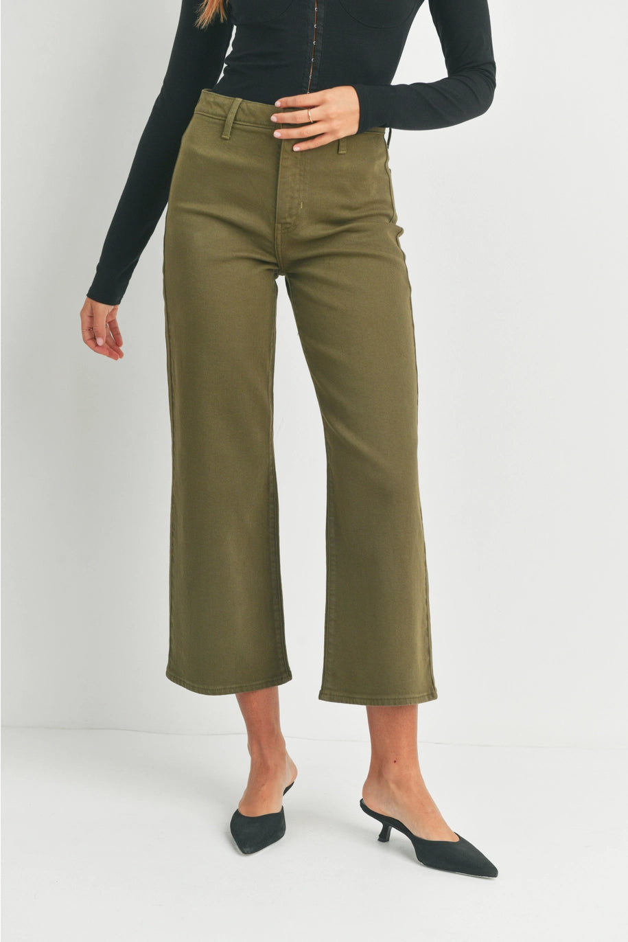 just-black-denim-trouser-wide-leg-olive-front-closeup