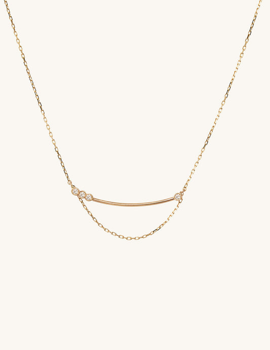 Sophie Ratner Asymmetrical Diamond Bar Necklace