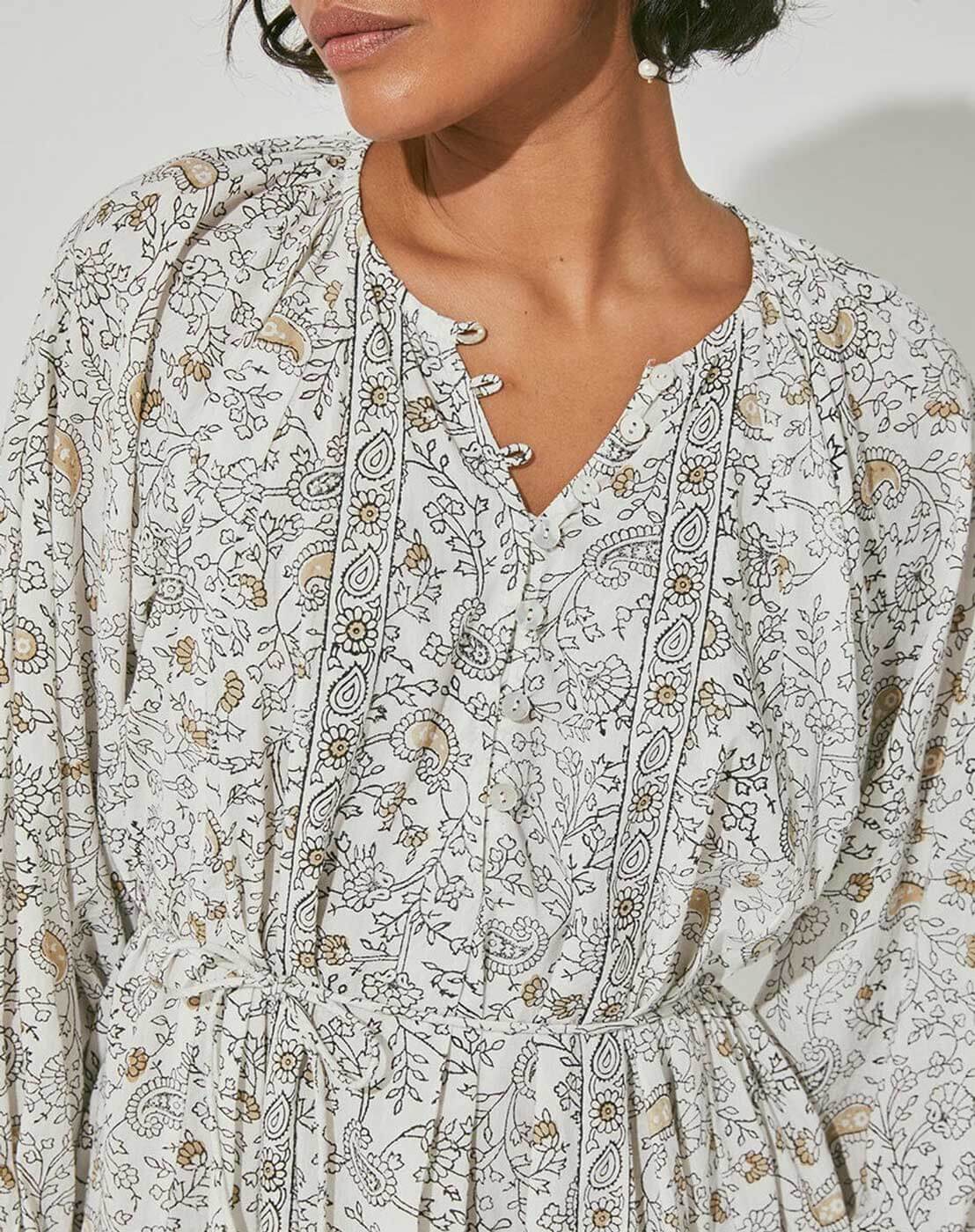 Cleobella Aaliyah Kaftan Midi Dress - Detail
