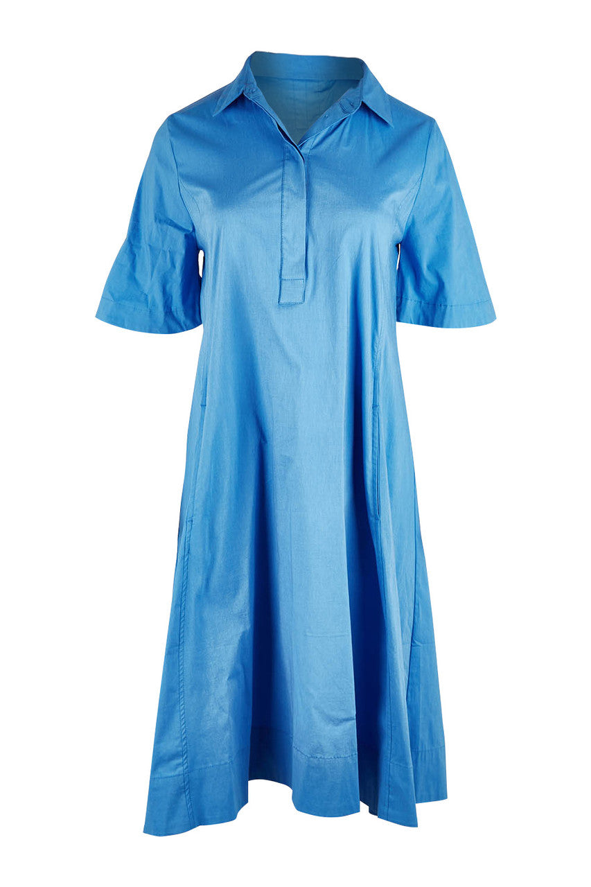 Foil Full Swing Trapeze Azure Dress