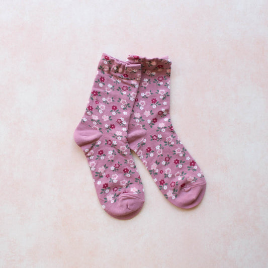 Tiepology Garden Flower Socks - Pink