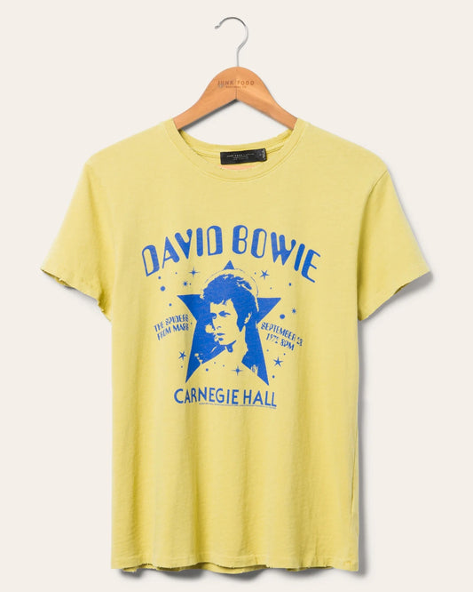 Junk Food Clothing David Bowie Carnegie Hall Concert Tee in Muted Green 