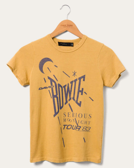 Junk Food - Yellow David Bowie 83 Tee - Front