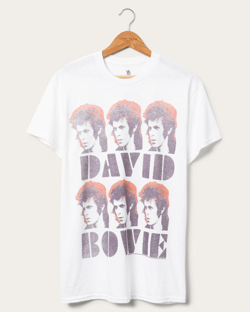 David Bowie Faces Vintage Tee - Unisex - Front JunkfoodDavidBowie