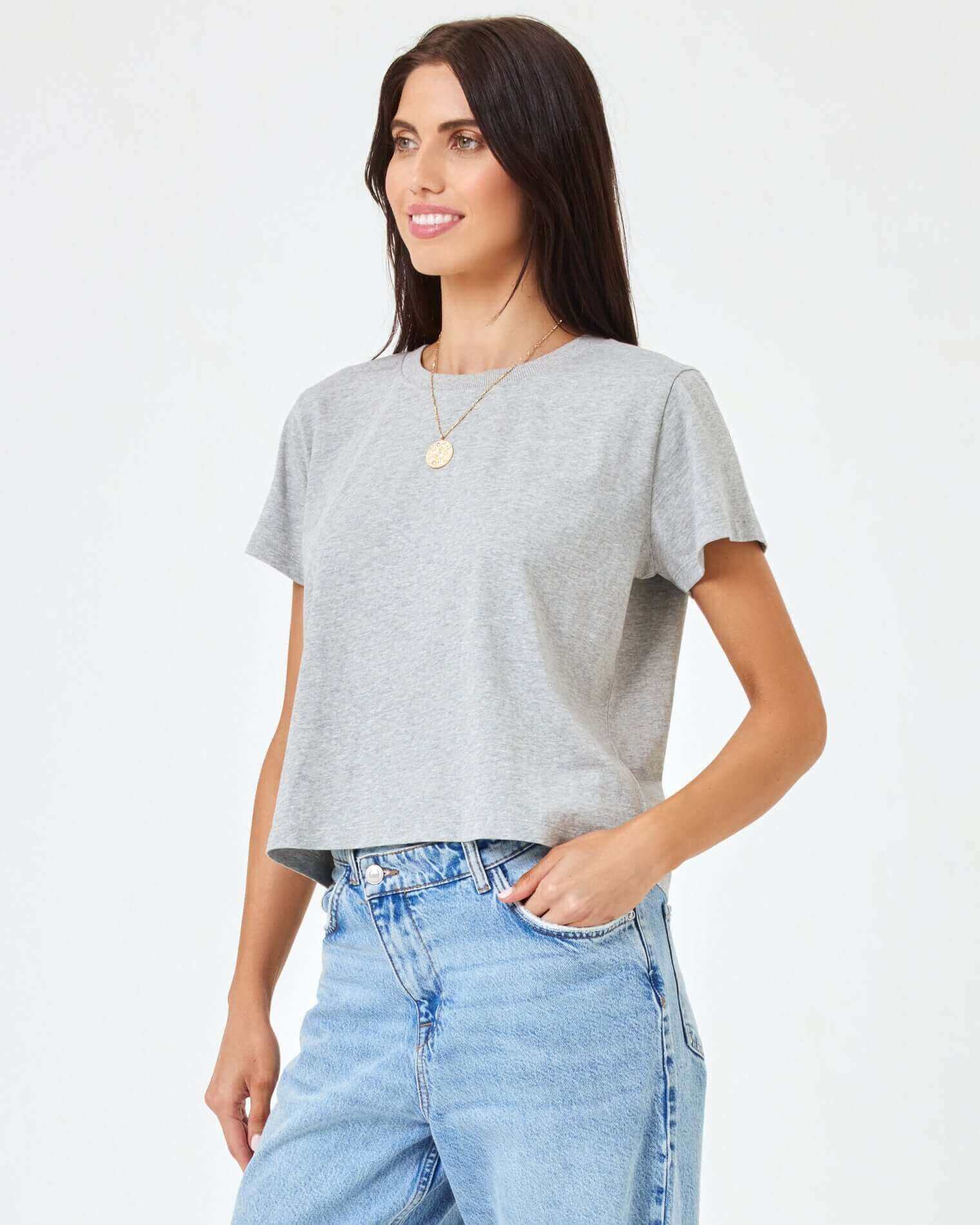 LSpace All Day Top in Heather Grey - Side