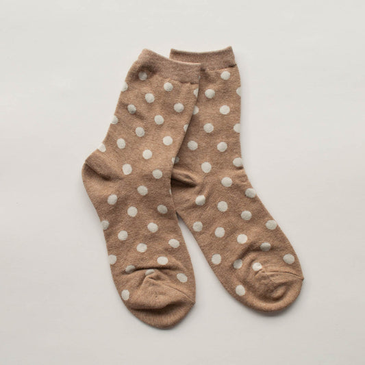 Polka Dots Casual Socks - Mocha