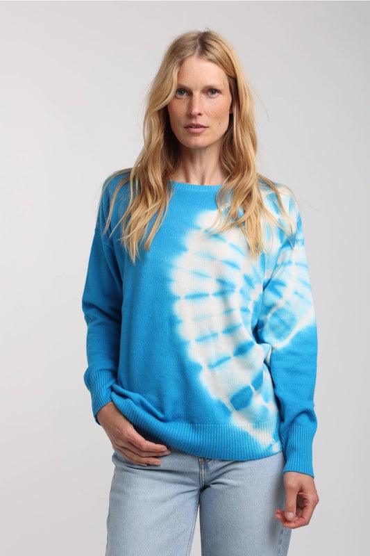 Quinn-Layla-Cashmere-Tie-Dye-Axure-Blue-Front