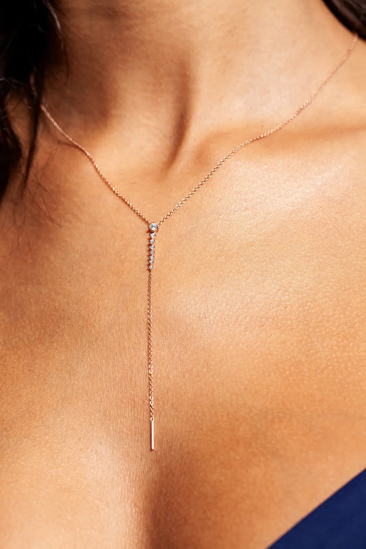 Vertebrae Drop Lariat Necklace by Sophie Ratner Model