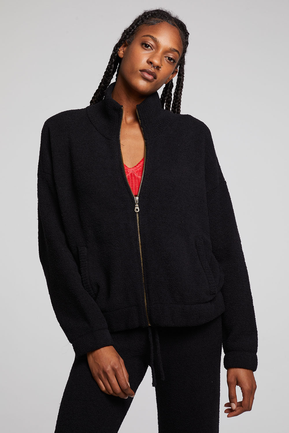 Chaser Kendall Zip Jacket in Licorice
