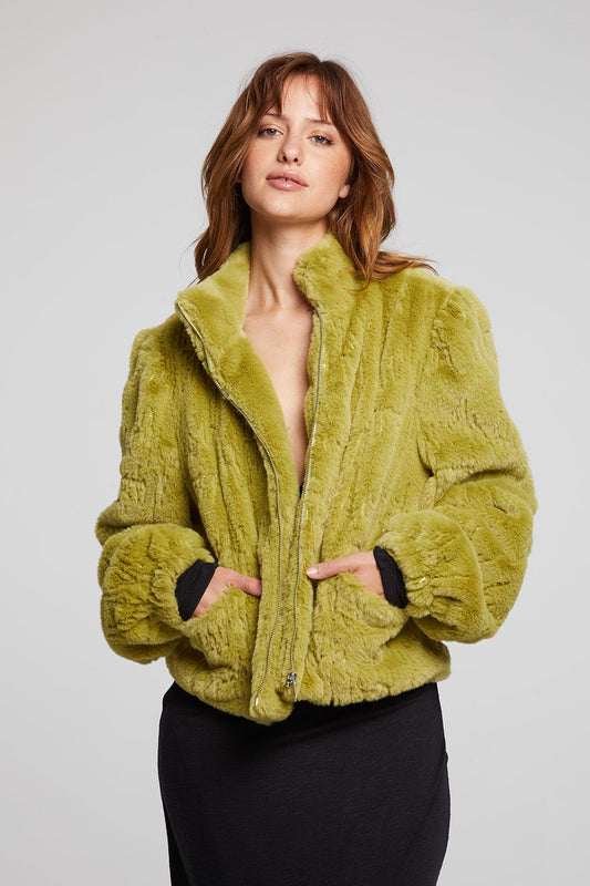 chaser-olivegreen-faux-fur-jacket