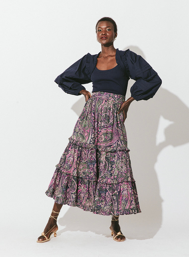 Cleobella Darcy Ankle Skirt in Paisley