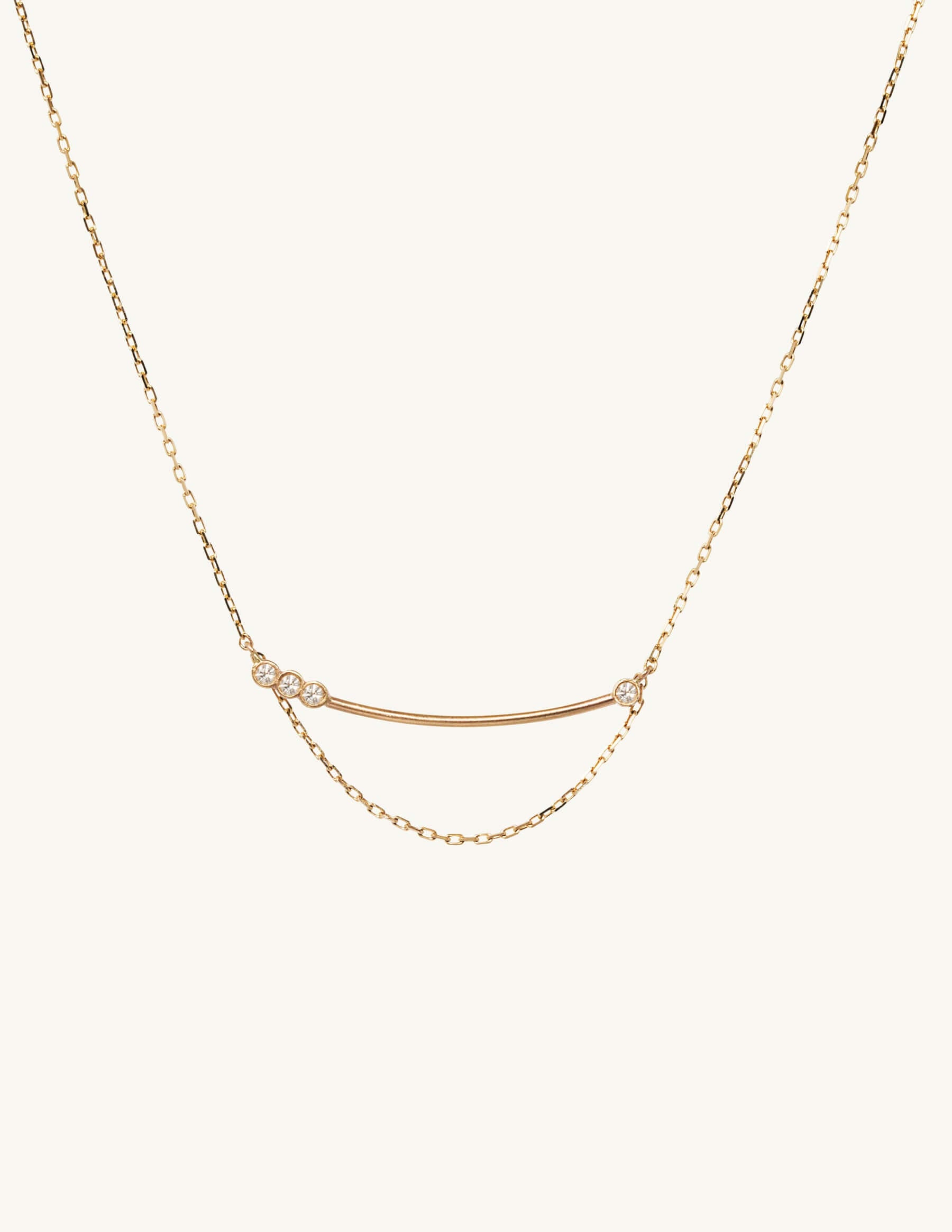 Sophie Ratner Asymmetrical Diamond Bar Necklace