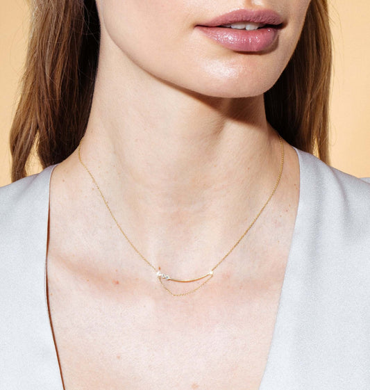 Sophie Ratner Asymmetrical Diamond Bar Necklace 2