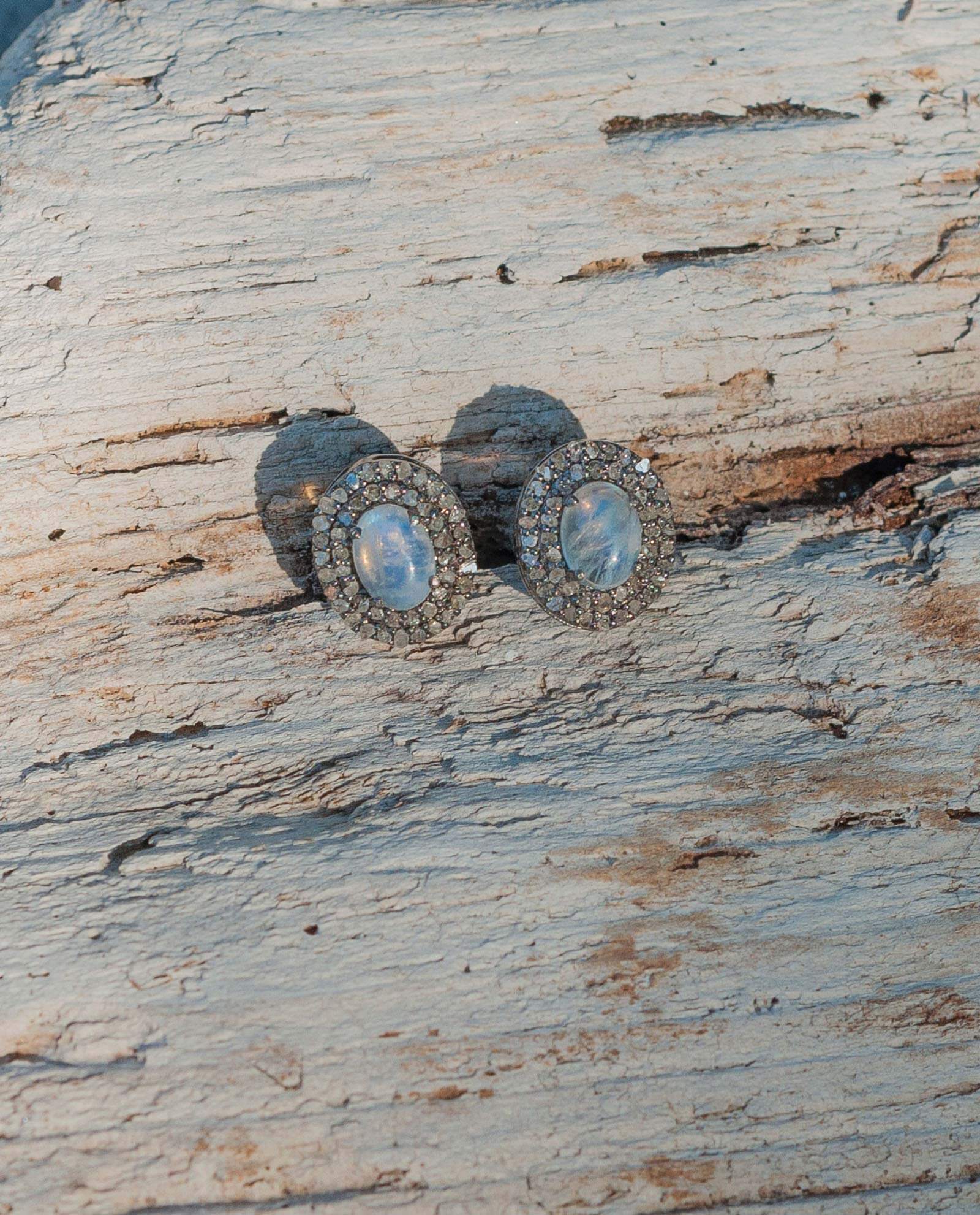 Moonstone Diamond Earrings 3