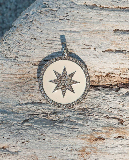 White Starburst Diamond Pendant